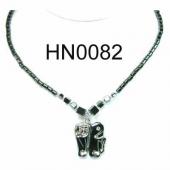 Hematite Elephant Pendant Beads Stone Chain Choker Fashion Women Necklace